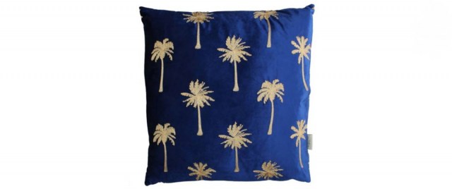 Διακοσμητικό Μαξιλάρι Palm Tree Velvet Blue